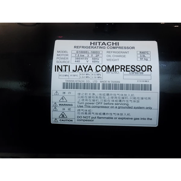 Compressor ac hitachi 1000el 160d3